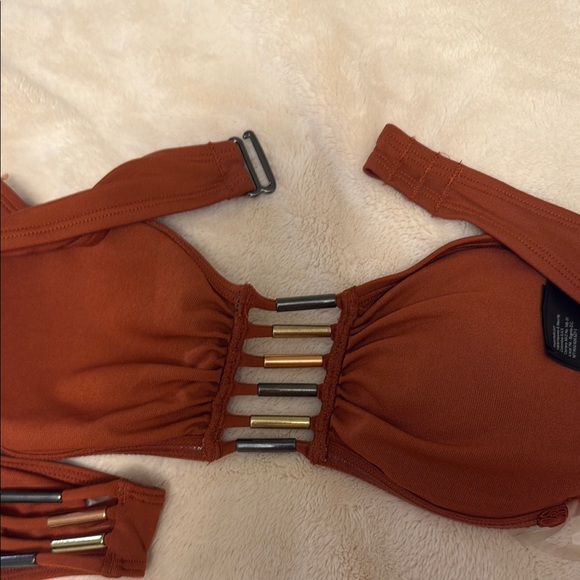 H&M Brown Bikini Cheeky Cut with Metal Accents - Picture 7 of 7